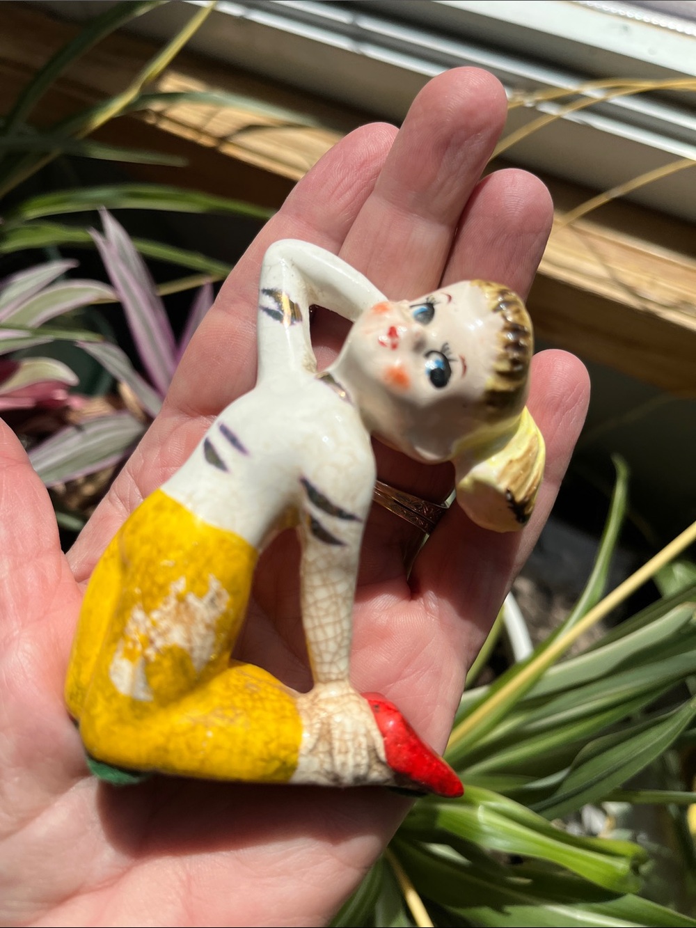Vtg 50s Blonde Ponytail Teenage Girl Posing Figurine 3.25” Japan MCM **READ**